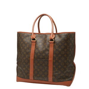 Louis Vuitton Shoulder Sac Tote Brown Monogram Leather Bag Weekend